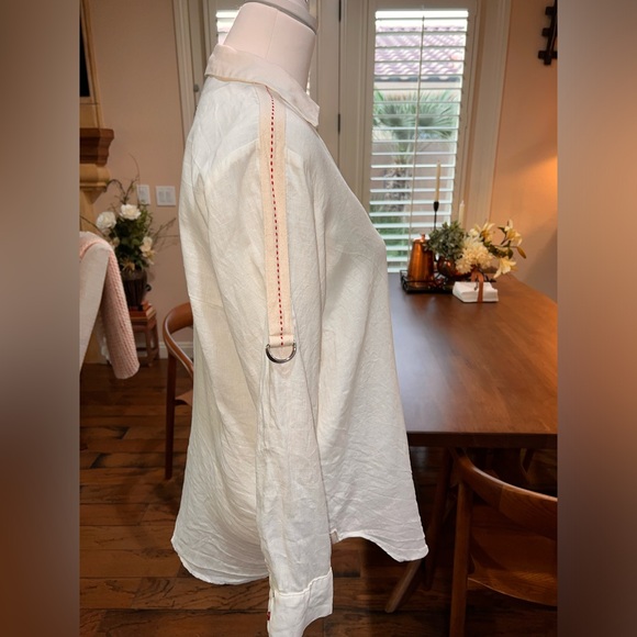 Zara 100% Linen Button Down Rolled Sleeves. Size XS. - Picture 2 of 6